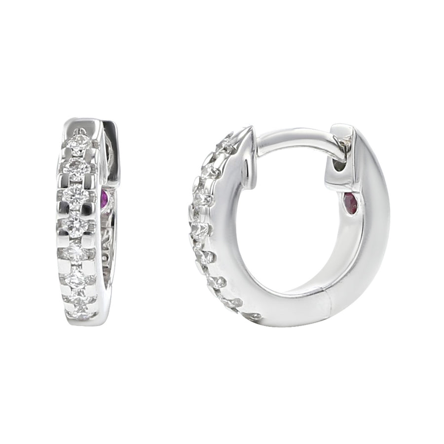 18K Extra Small Diamond Hoop Earrings