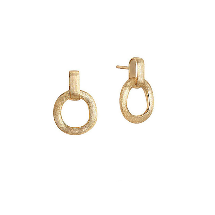 18K Yellow Gold Small Stud Drop Earrings