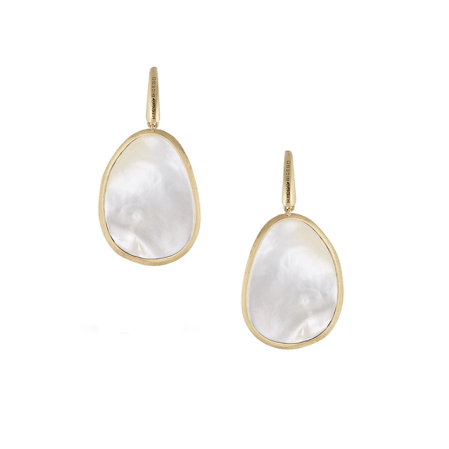 18K Yellow Gold Mother of Pearl Drop Earrings