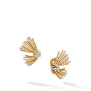Drop Earrings in 18K Yellow Gold with Pave Diamonds
