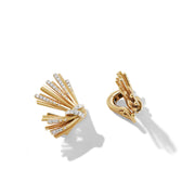 Drop Earrings in 18K Yellow Gold with Pave Diamonds
