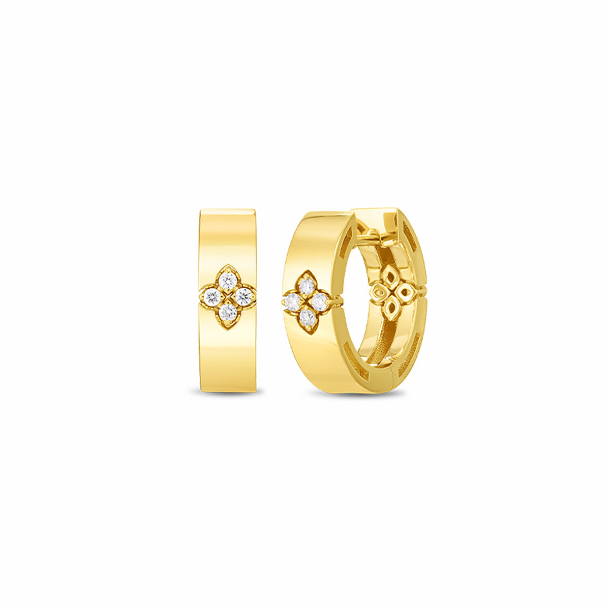 Love in Verona Diamond Accent Small Hoop Earrings in 18K Yellow Gold