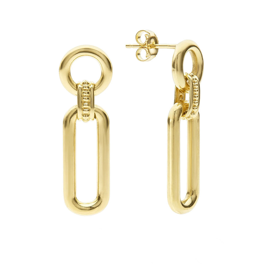 18K Gold Link Drop Earrings