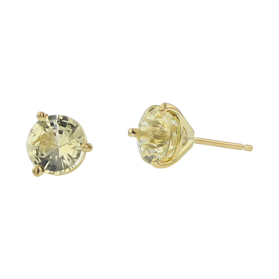 18K Yellow Gold Yellow Sapphire Stud Earrings
