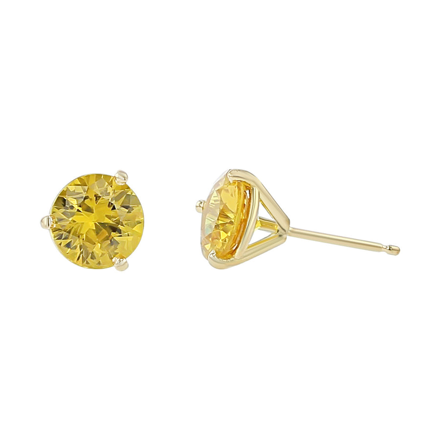 18K Yellow Gold Yellow Sapphire Stud Earrings