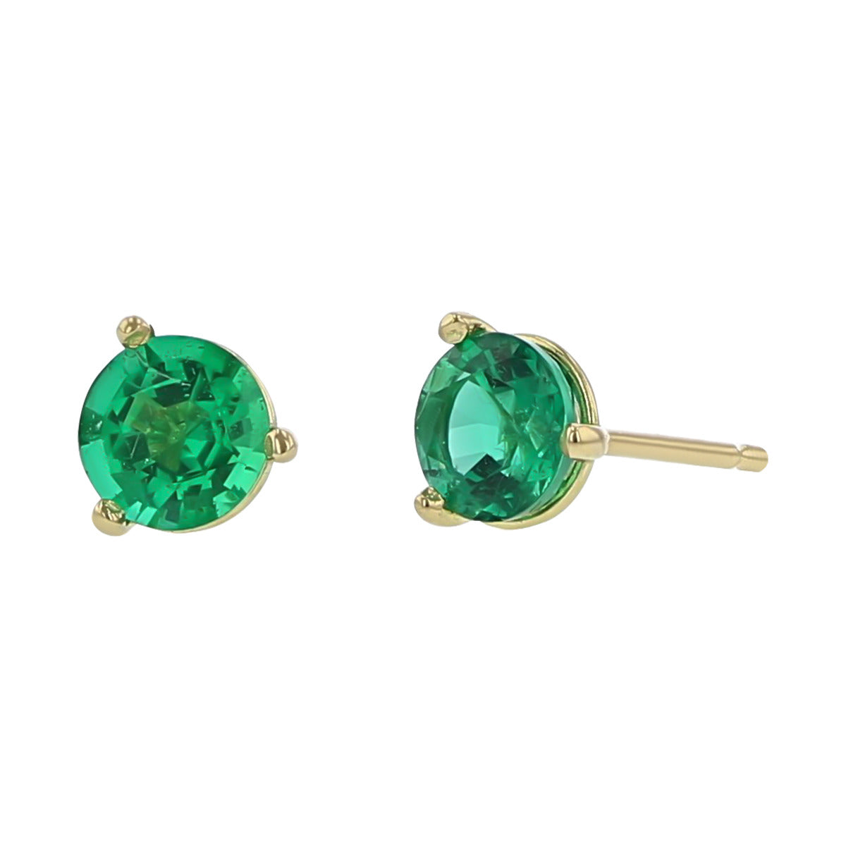 EMERALD STUD EARRINGS, Green Gold Earrings, Crystal, Emerald Crystals,  Bridal Leaf Earrings,bracelet Earrings Set, Small Clusters - Etsy