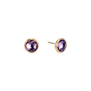 18K Yellow Gold Amethyst Stud Earrings