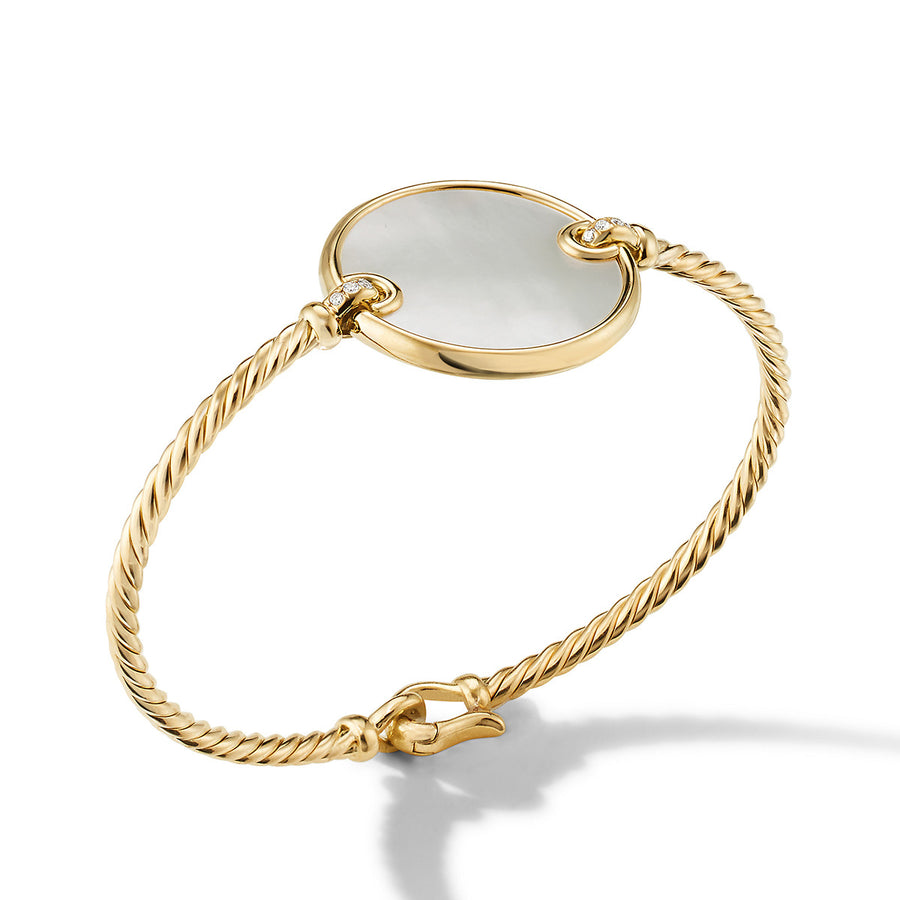 DY Elements Bracelet in 18K Yellow Gold with Mother of Pearl and Pave Diamonds