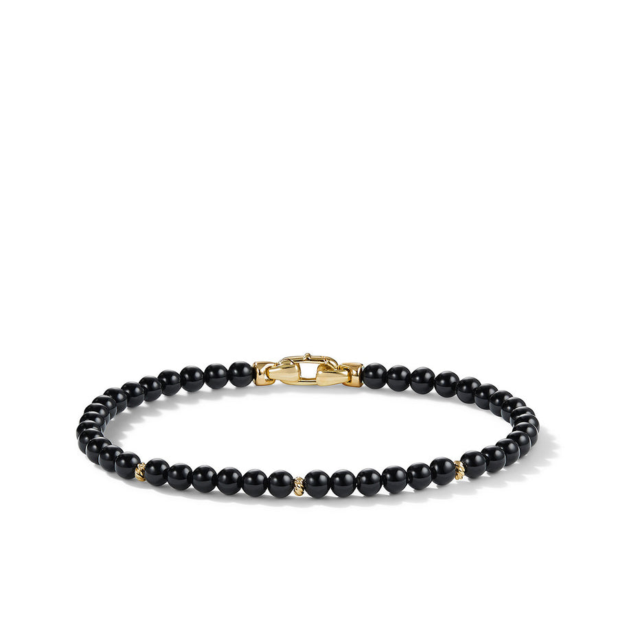 Spiritual Beads Bracelet with Black Onyx and 14K Yellow Gold