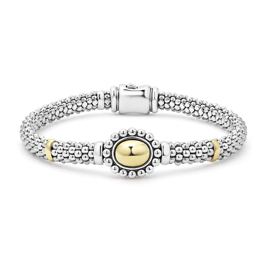 Gold Caviar Dome Beaded Bracelet