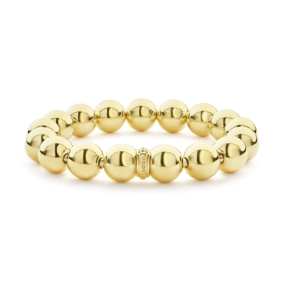 12mm Gold Bead Bracelet