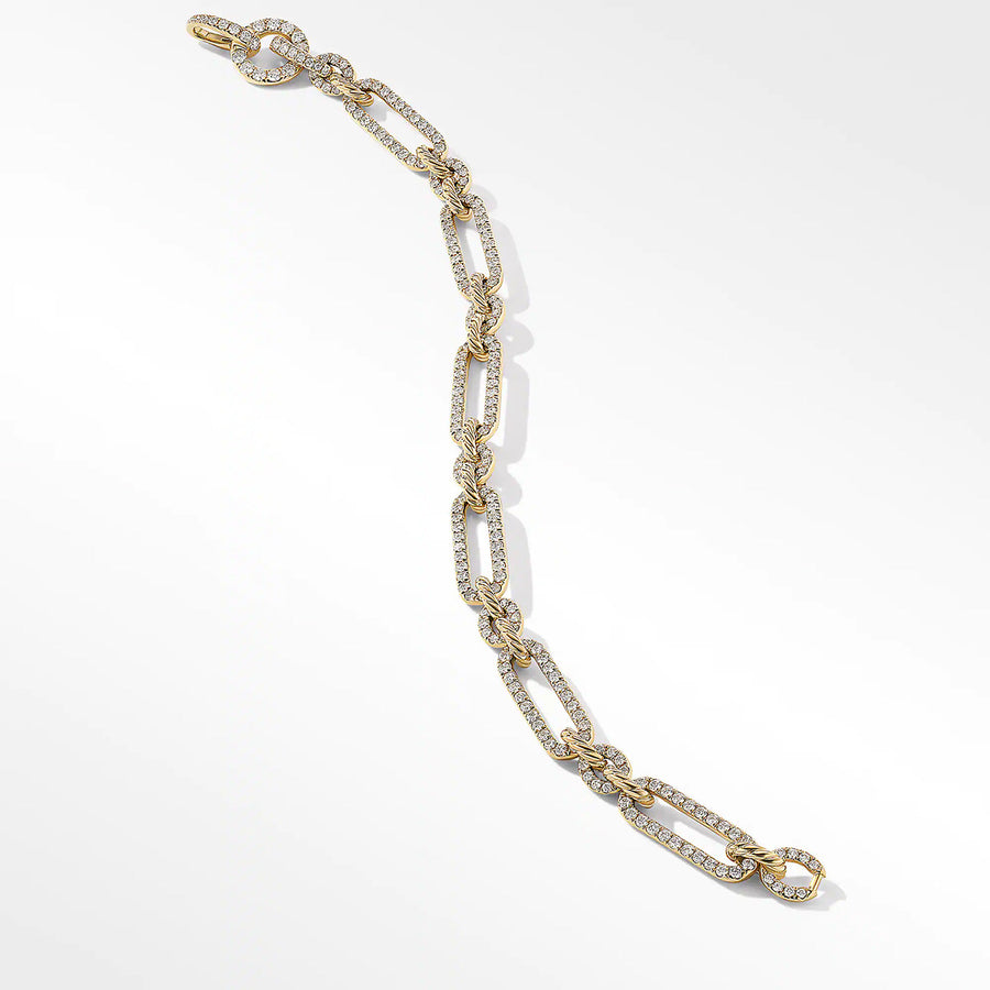 Lexington Chain Bracelet in 18K Yellow Gold with Full Pave Diamonds