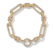 Lexington Chain Bracelet in 18K Yellow Gold with Full Pave Diamonds