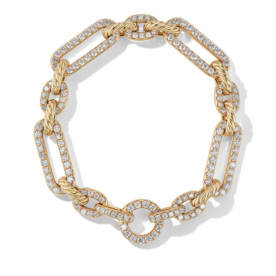 Lexington Chain Bracelet in 18K Yellow Gold with Full Pave Diamonds