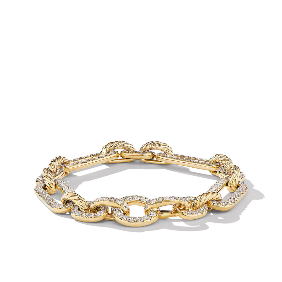 Lexington Chain Bracelet in 18K Yellow Gold with Full Pave Diamonds
