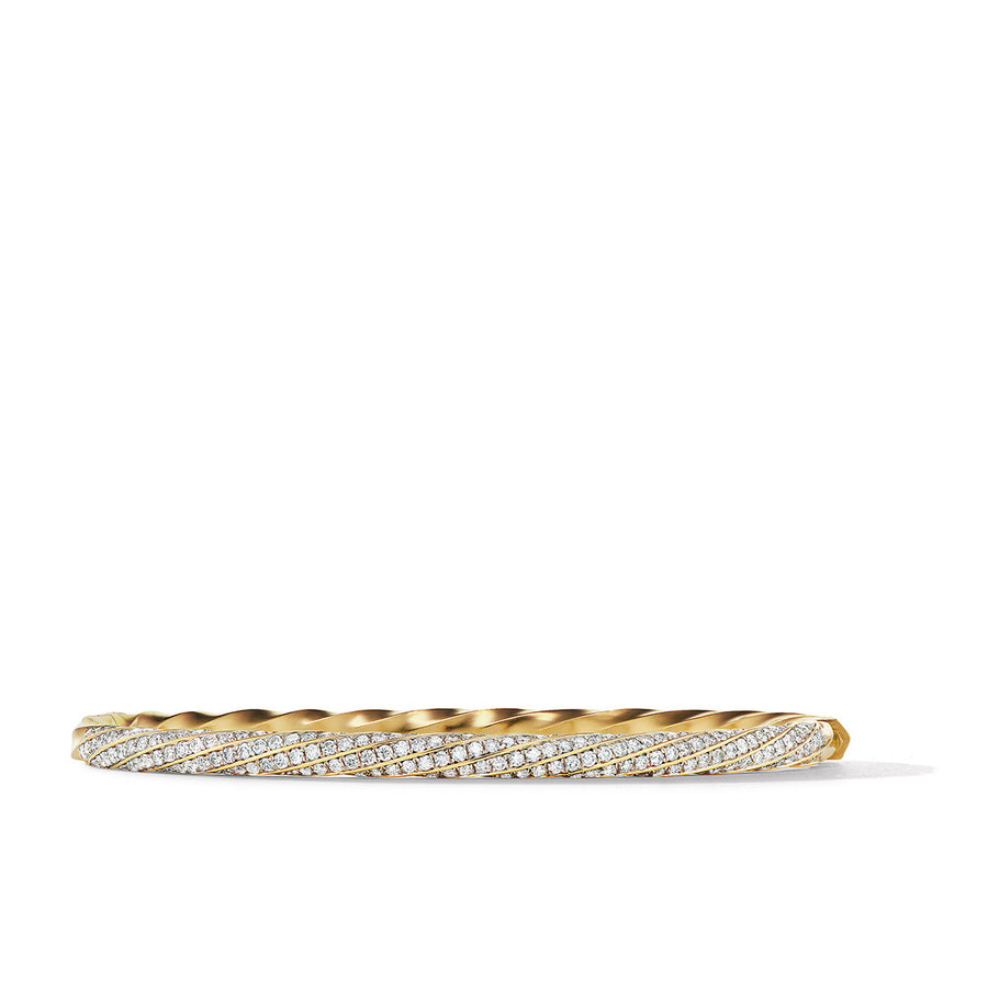 Cable Edge? Bracelet in Recycled 18K Yellow Gold with Full Pave Diamonds