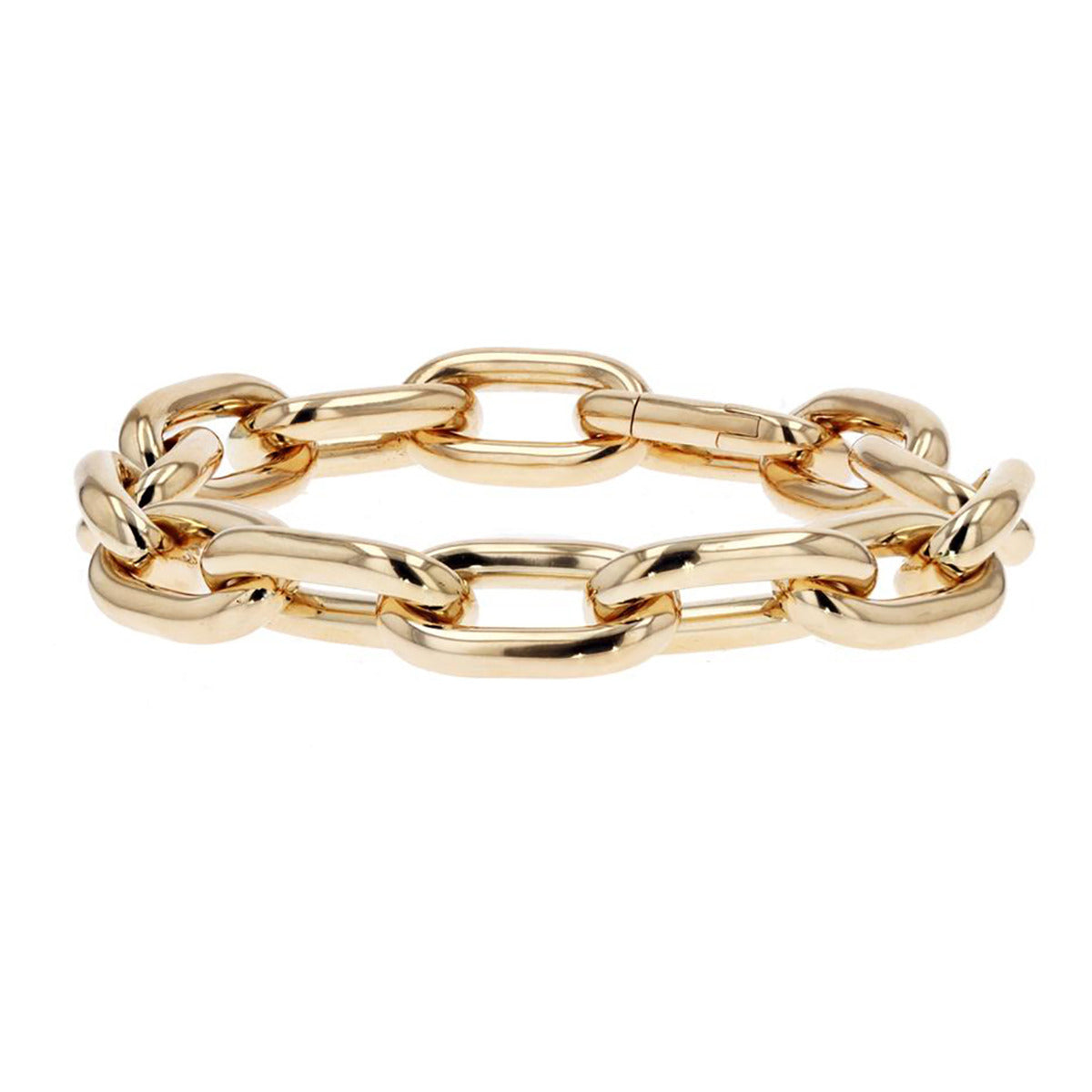 Chunky Paperclip Chain Bracelet in 18K Yellow Gold, 7.5in