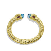 Renaissance Bracelet with Blue Topaz, Peridot, Pink Tourmaline in 18K Gold