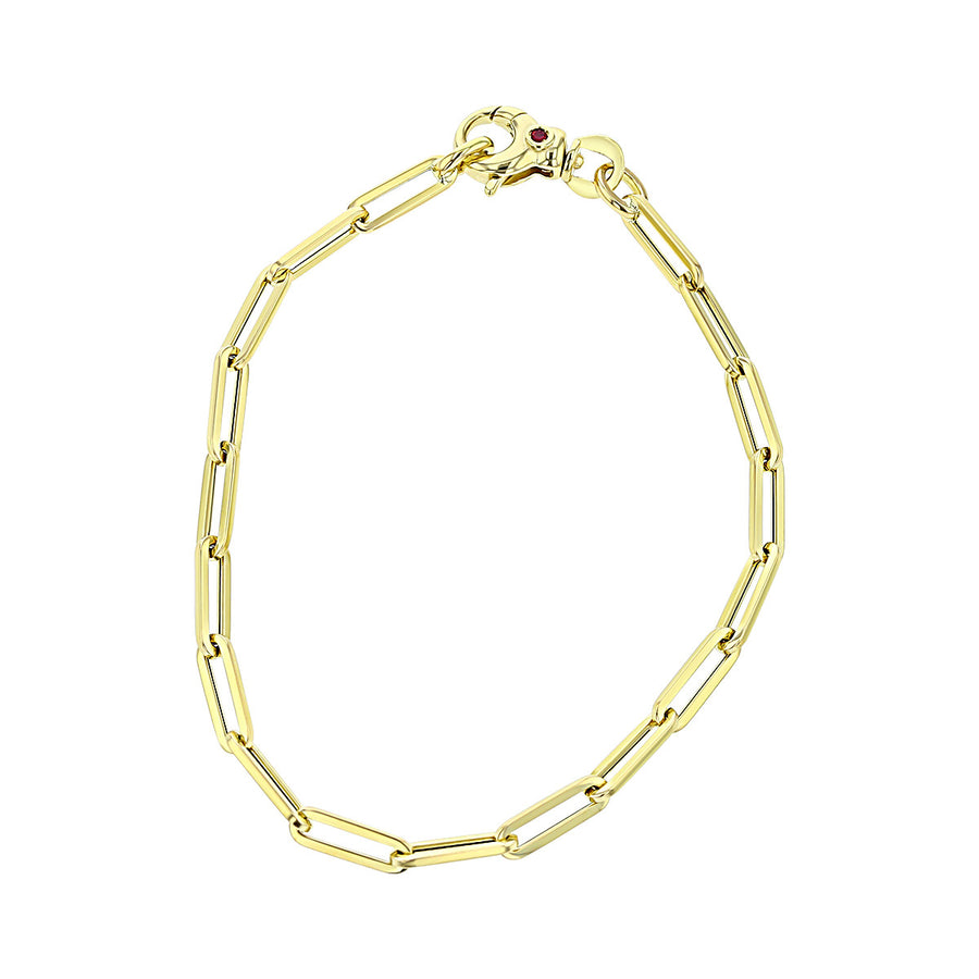 18K Yellow Gold Paperclip Link Bracelet