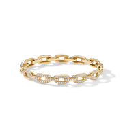 Stax Chain Link Bracelet in 18K Yellow Gold with Pave Diamonds