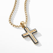 Forged Carbon Cross Pendant with 18K Gold