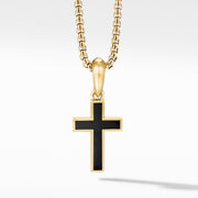 Exotic Stone Cross in 18K Yellow Gold with Black Onyx