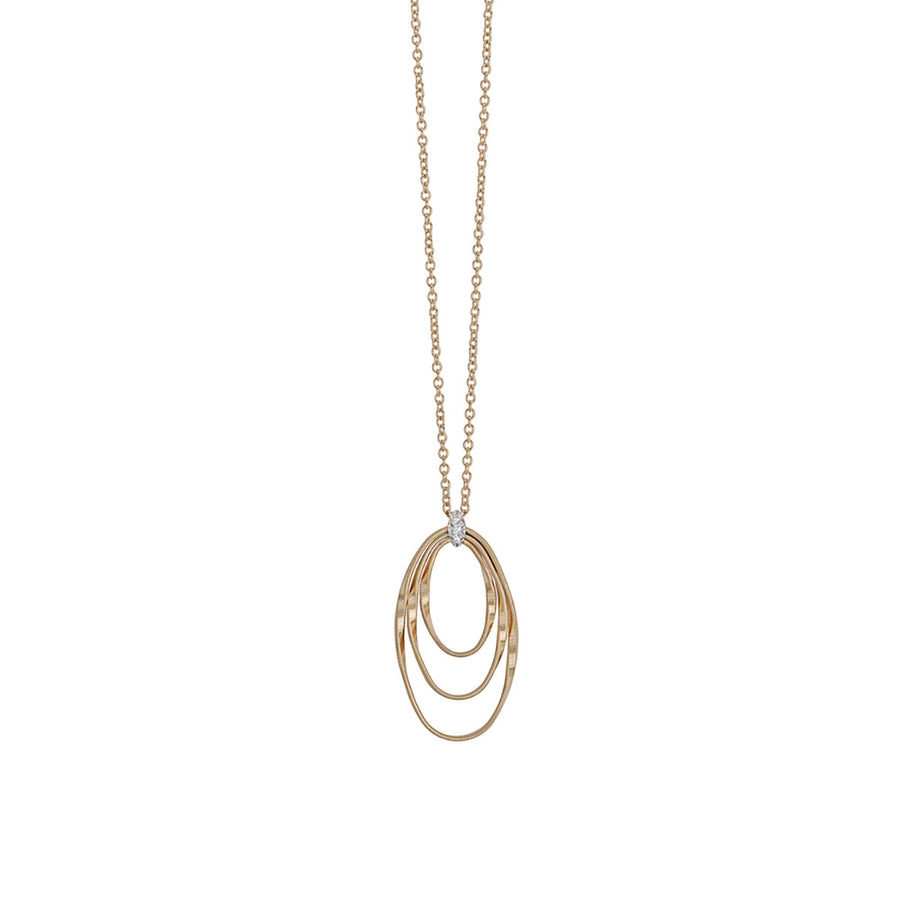 18K Yellow Gold and Diamond Concentric Small Pendant