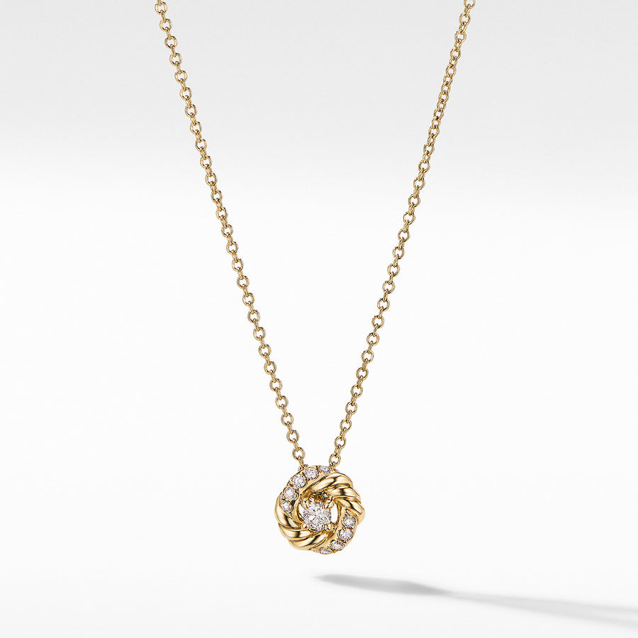 Petite Infinity Pendant Necklace in 18K Yellow Gold with Diamonds