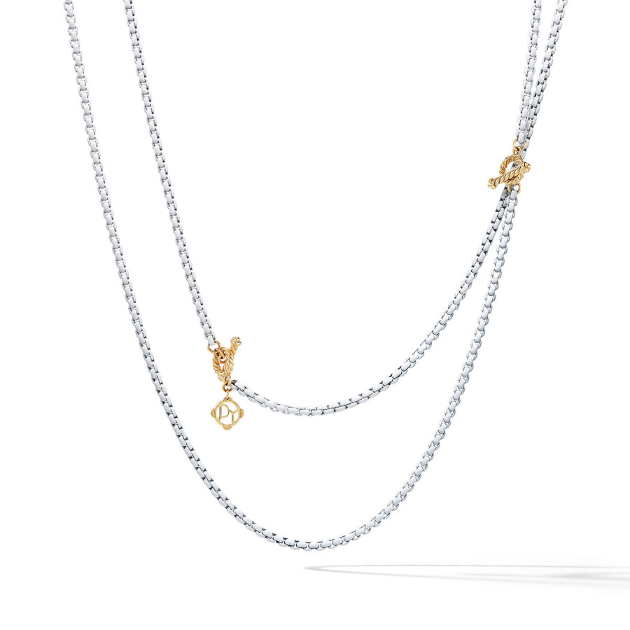 DY Bel Aire Chain Necklace in White with 14K Gold Accents