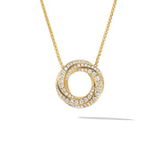 Crossover Pendant Necklace in 18K Yellow Gold with Diamonds