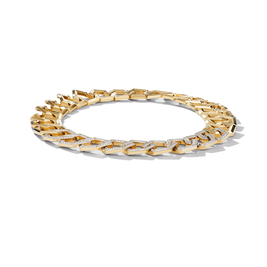Carlyle Necklace in 18K Yellow Gold with Pave Diamonds