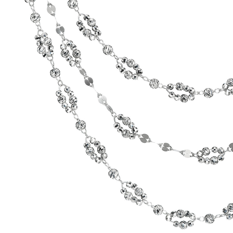 Platinum Triple Jill Adjustable Necklace