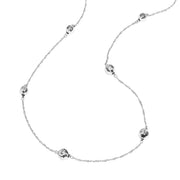 Platinum Disco Ball Station Necklace