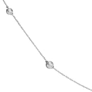 Platinum Disco Ball Station Necklace