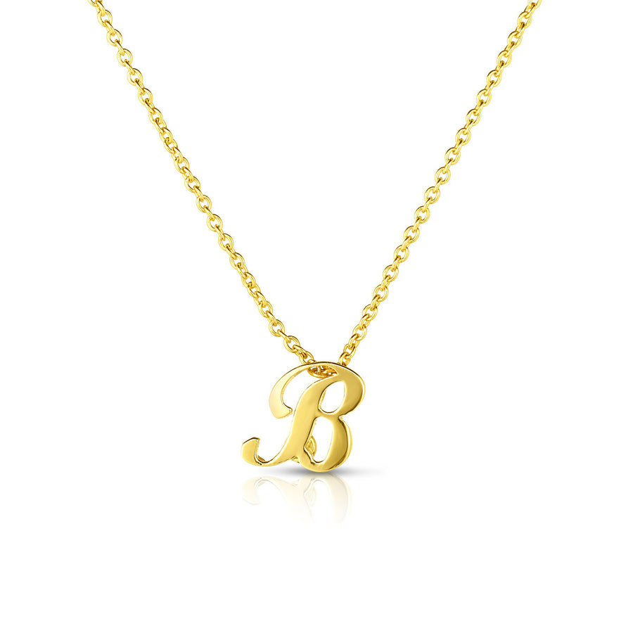 Small Script Initial B Pendant on Chain