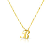 Small Script Initial B Pendant on Chain