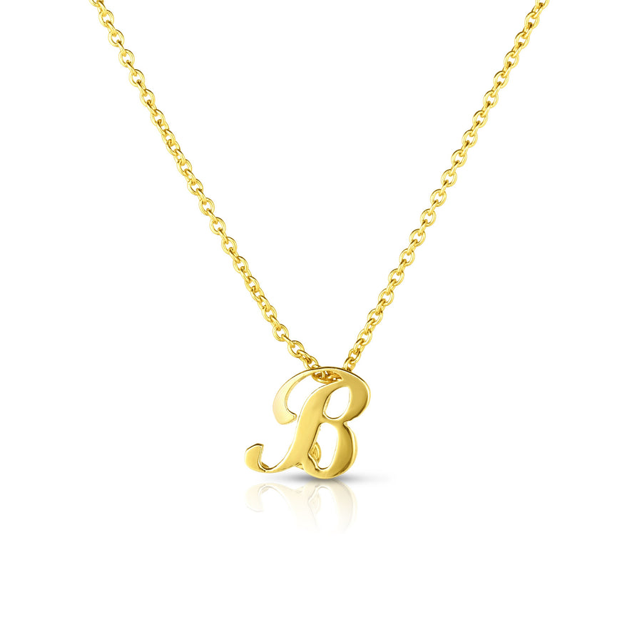 Small Script Initial B Pendant on Chain