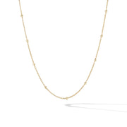 Bead and Chain Necklace in 18K Yellow Gold with Gold Domes