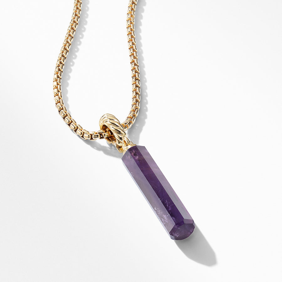 Barrel Charm in Amethyst with 18K Gold