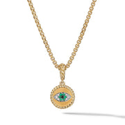 Evil Eye Amulet in 18K Yellow Gold with Pave Emeralds and Diamonds