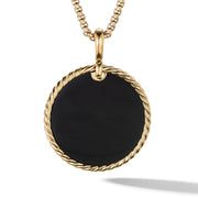 Disc Pendant in 18K Yellow Gold with Black Onyx Reversible to Mother of Pearl
