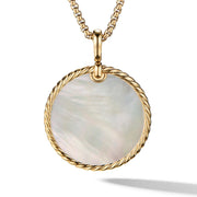 Disc Pendant in 18K Yellow Gold with Black Onyx Reversible to Mother of Pearl