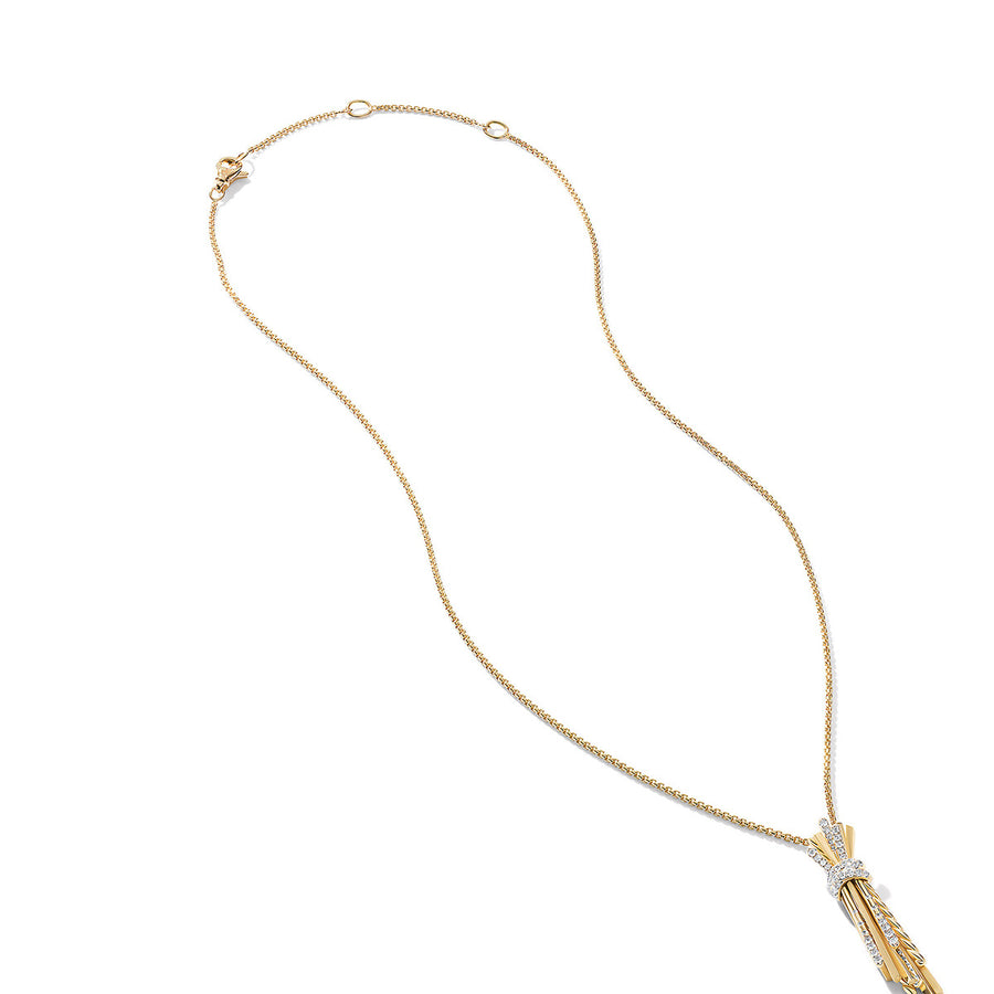 Angelika Flair Pendant Necklace in 18K Yellow Gold with Pave Diamonds