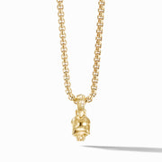 Skull Amulet in 18K Yellow Gold with Pave Diamonds