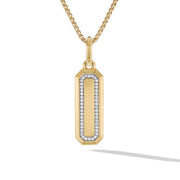 Streamline Amulet in 18K Yellow Gold with Pave Diamonds