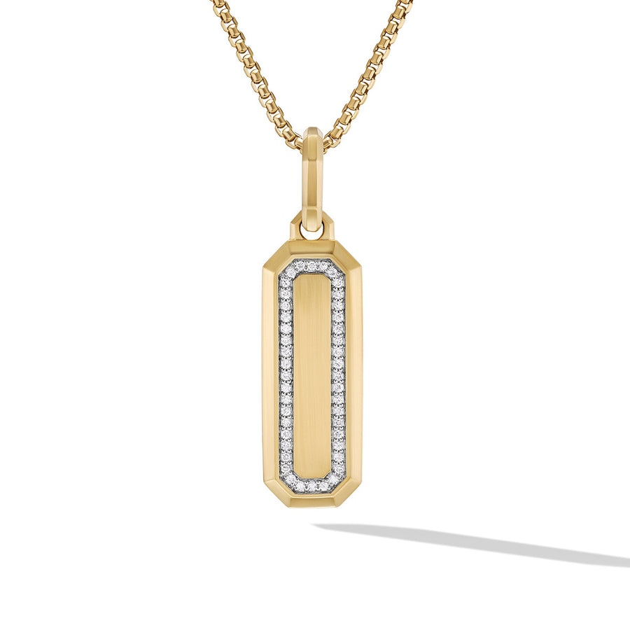 Streamline Amulet in 18K Yellow Gold with Pave Diamonds