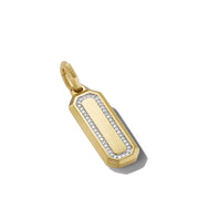 Streamline Amulet in 18K Yellow Gold with Pave Diamonds