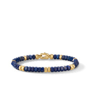 Hex Bead Bracelet with Lapis and 18K Yellow Gold