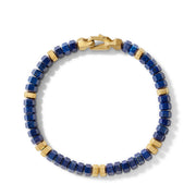 Hex Bead Bracelet with Lapis and 18K Yellow Gold