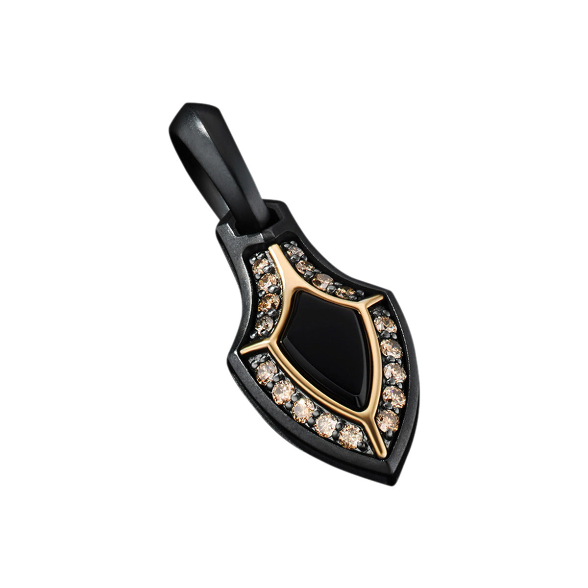 Armory Gothic Amulet in Black Titanium with 18K Yellow Gold